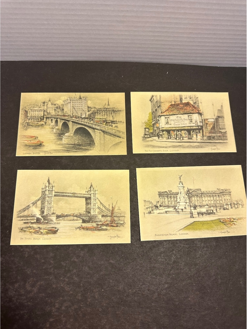 4 Vtg London Postcards Joseph Pike National Series Unused Tower Bridge Dickens